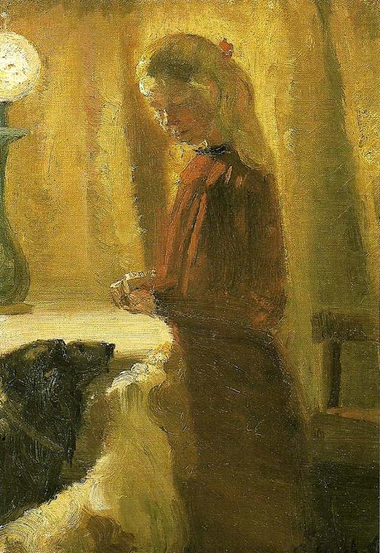 Anna Ancher hundene fodres china oil painting image